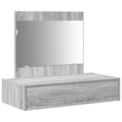Afbeelding van vidaXL Grijze sonoma Spaanplaat 83 x 40 70 cm Spiegel Kaptafel