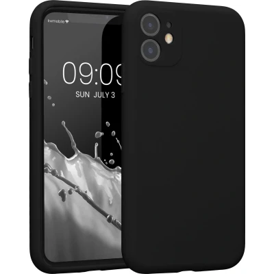 Afbeelding van kwmobile telefoonhoesje geschikt voor Apple iPhone 11 TPU backcover met siliconen coating Smartphone case in zwart