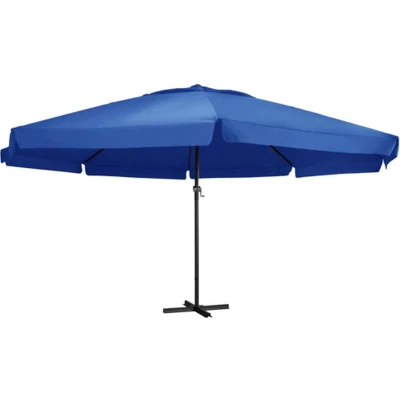 Afbeelding van Parasol met aluminium paal 500 cm azuurblauw
