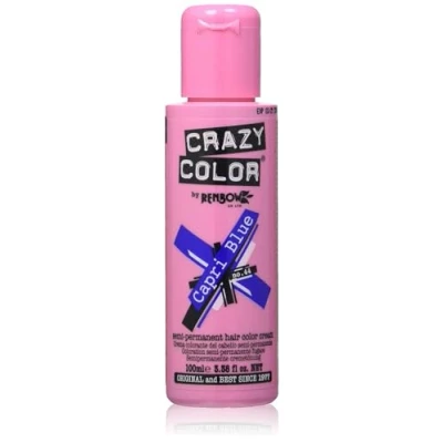 Afbeelding van Crazy Color Haarverf voor semi permanent haar, 100 ml (capriblauw) 2 stuks