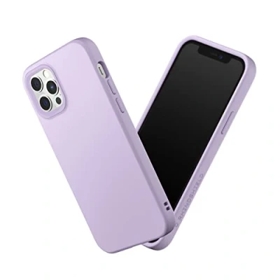 Afbeelding van RHINOSHIELD SolidSuit beschermhoes compatibel met iPhone 12/12 Pro dun hoesje schokabsorberende technologie en premium matte afwerking, verwisselbare fotolens contour lila