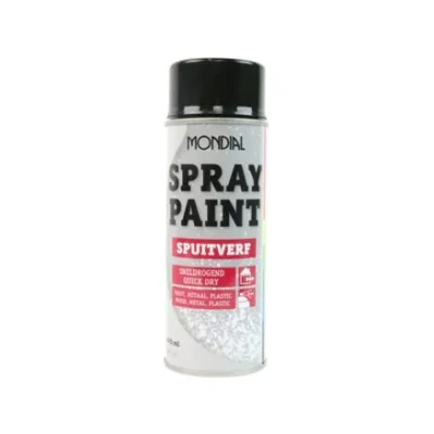 Afbeelding van Mondial Spray paint RAL 9005 hoogglans zwart 400ml
