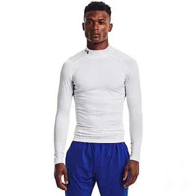 Afbeelding van Under Armour Langarm HG Compression MOCK Hemd, Heren, Maat: Small, Weiss