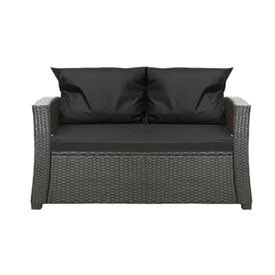 Afbeelding van Setgarden® Buitenkussen voor tuinbank, polyrotan outdoor kussen schommelbank, zwart, 120 x 50 cm