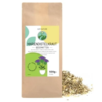 Image de Alpi Nature Chardon Marie Tisane 500g, Herbe de Séchée et Coupée, Thé en Feuilles