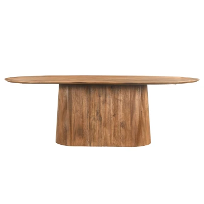 Afbeelding van Salvator ovale eettafel Ø230 cm hout naturel