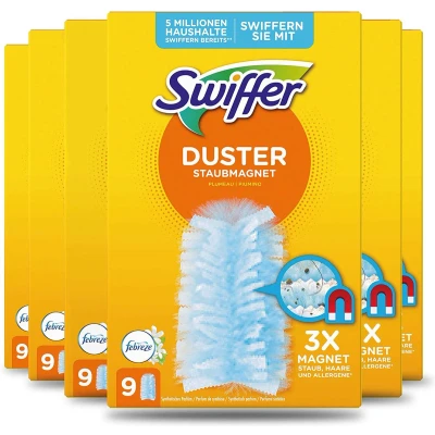 Afbeelding van Swiffer Duster Trap &amp; Lock navullingen Geur van Febreze Voordeelverpakking 6 x 9 stuks 54 totaal