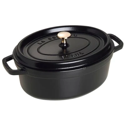 Image de Staub 1102925 Cocotte Ovale Noire Mat 29 cm