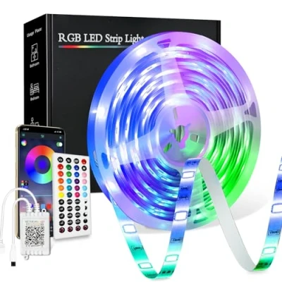Afbeelding van PSTAR led strip, bestuurd door smartphone app, met afstandsbediening, synchronisatie muziekritme, strip voor slaapkamer, bruiloft, feest, Kerstmis, keuken (20 m)