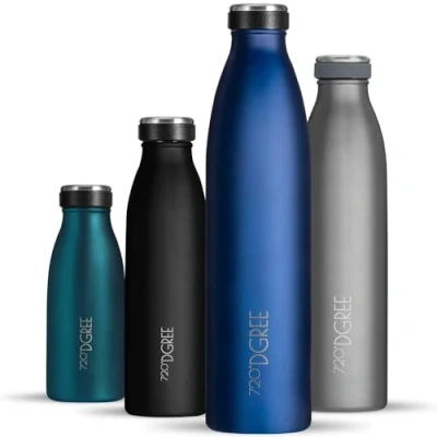 Afbeelding van Roestvrijstalen Drinkfles &quot;milkyBottle&quot; 1L BPA Vrij, Lekvrij, Geschikt voor Koolzuur Thermosfles Sport, Universiteit, School, Fitness, Outdoor, Camping