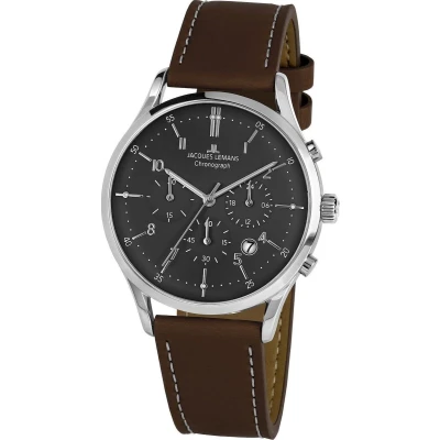 Afbeelding van Jacques Lemans 1 2068M Polshorloge Heren Quartz Chronograph Retro Classic
