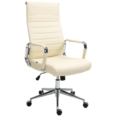 Image de CLP Fauteuil de bureau Kolumbus en véritable cuir Crème