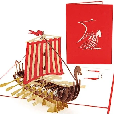 Afbeelding van PopLife 3D Warrior Viking pop up kaart voor elke gelegenheid verjaardagskaart Vaderdag, mannen, pensioenkaart vader, echtgenoot, zoon, opa