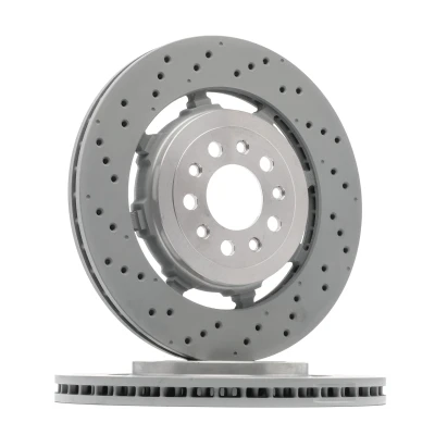 Afbeelding van BREMBO 09.C506.33 Remschijf 350 28 5 tweedelige remschijf, geperforeerd/interne ventilatie Gecoat High carbon ALFA ROMEO: Giulia Saloon, Stelvio