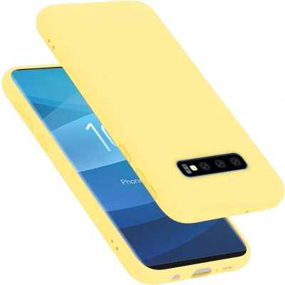 Afbeelding van Cadorabo Hoesje geschikt voor Samsung Galaxy S10 PLUS in LIQUID GEEL Beschermhoes gemaakt van flexibel TPU silicone Case Cover