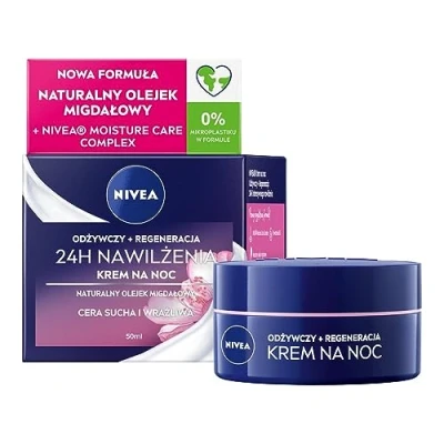 Afbeelding van Nivea Nourishing Regenerating Night Cream for Dry and Sensitive Skin 50 ml Aqua Effect 50ml