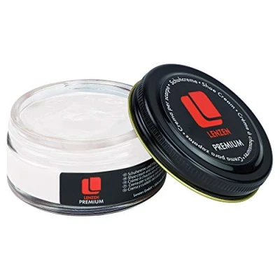 Afbeelding van Lenzen Premium schoencrème, voedende crème voor glad en generfd leer, Wit.
