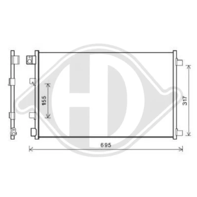 Afbeelding van DIEDERICHS DCC1115 Condensor Airco Zonder droger Climate NISSAN: Qashqai / Qashqai+2 I