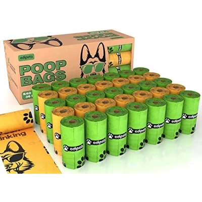 Afbeelding van Edipets, Poepzak voor honden, biologisch afbreekbaar, extra dik, waterdicht, huisdieren, niet geparfumeerd (36 rollen/540 stuks)