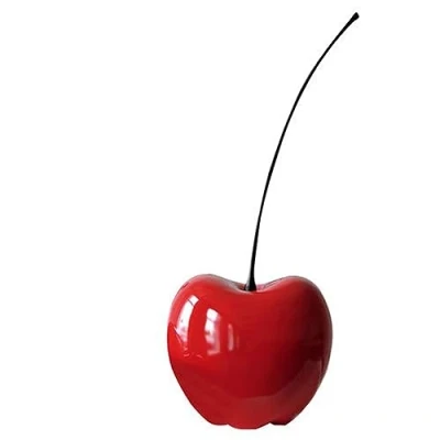 Afbeelding van Sculptuur Beeld &quot;Celebration&quot; Kers Rood Decoratief Figuur Fruit Diameter 17 cm H 42