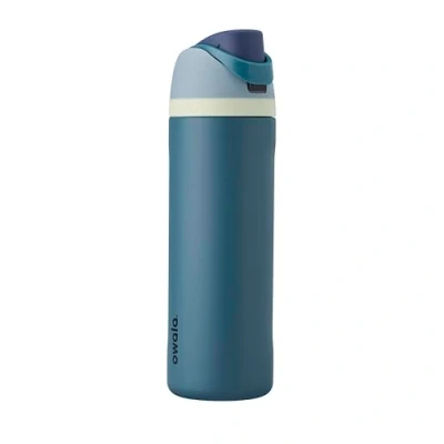 Afbeelding van Owala FreeSip Roestvrijstalen thermosfles met rietje voor sport en reizen, lekvrij, BPA vrij, 710 ml, denim