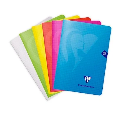 Afbeelding van Clairefontaine Mimesys 303682C Notitieboek, A5, 14,8 x 21 cm, 96 pagina&#039;s, kleine ruitjes, wit papier, 90 g, omslag van polypropyleen, willekeurige kleur