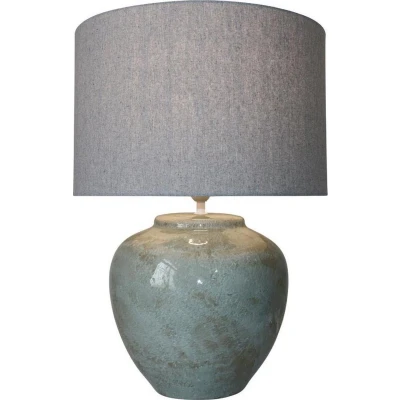 Afbeelding van Bureaulamp DKD Home Decor Canvas Keramisch Grijs (42 x 42 60 cm)