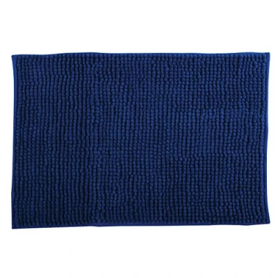 Image de MSV Tapis de bain en chenille à poils longs, 50 x 80 cm, couleur bleue