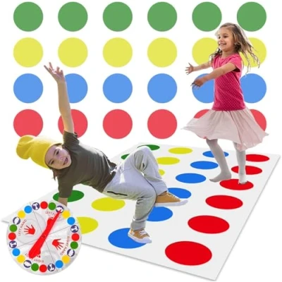 Afbeelding van WuGu Twister Games voor kinderen en volwassenen, gezelschapsspel, plezier evenwicht, verjaardagsspellen vanaf 6 jaar, Balance Floor Pad, feestspellen, teamspel, familiespel