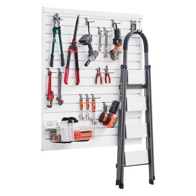 Image de VEVOR Panneaux Muraux à Lattes PVC Modulaire Outils Garage 1230x1235 mm Blanc