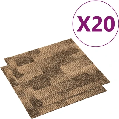 Afbeelding van Tapijttegels 20 st 5 m² bruin