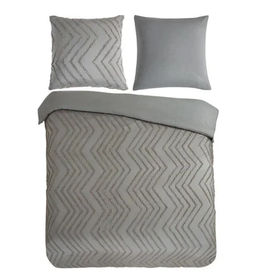 Afbeelding van Pure Dekbedovertrek &quot;luxe zizag biezen/ borduursels&quot; Taupe (240x200/220 cm) Microfiber