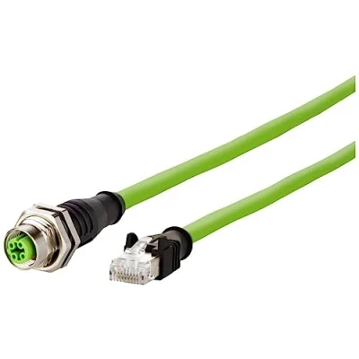 Afbeelding van Metz Connect 142M4D25050 M12 Netwerkkabel, patchkabel CAT 5e S/UTP 5.00 m Groen PUR mantel, Zuurbestendig, Ozonbestendig, UV bestendig, Geschikt voor