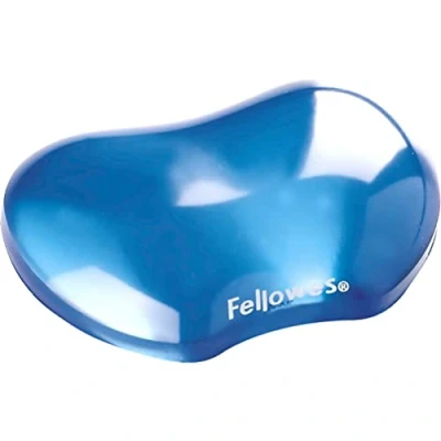 Afbeelding van Fellowes Crystals Gel polssteun met microban bescherming, antislip rubberen onderkant, voor laptop en kantoor, blauw