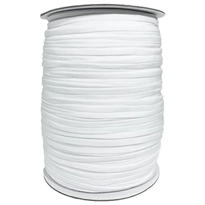 Afbeelding van Elastisch rubber voor mascara, elastische band, fijne rubberen zwarte band naaien en knutselen, 200 m (wit 4 mm x m)