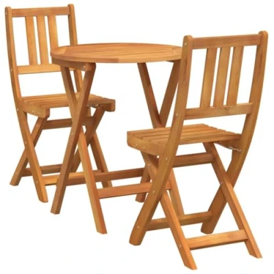Afbeelding van vidaXL 3 delige Vouwbare Bistro Set van Massief Acaciahout