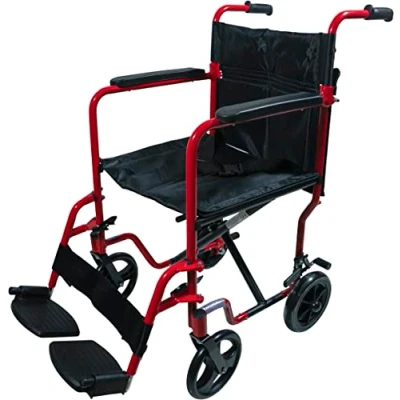 Afbeelding van Aidapt transport rolstoel aluminium compact rood