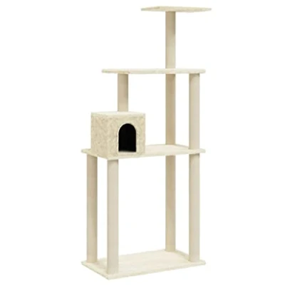 Afbeelding van vidaXL Kattenkrabpaal met sisal krabpalen 147 cm crèmekleurig