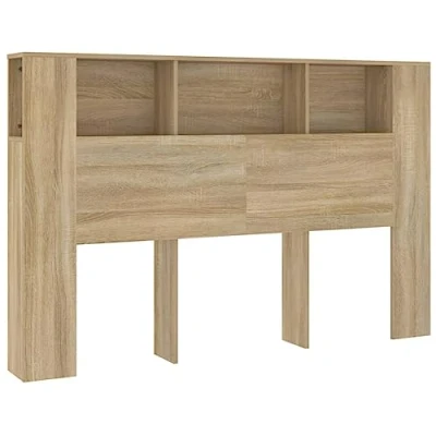 Afbeelding van Hoofdbordkast 160x18,5x104,5 cm sonoma eikenkleurig
