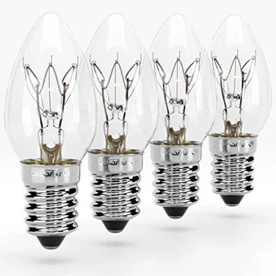 Afbeelding van greate. 4 stuks E14 7W lampen reservelamp voor zoutlamp, zoutkristallen lamp, oriëntatielicht, naaimachine, vitrine E lamp 14 kaarsen met 40 lumen gloeilamp