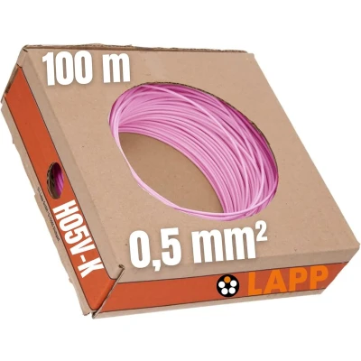 Afbeelding van LAPP 4510081 Draad H05V K 1 x 0.50 mm² Roze 100 m