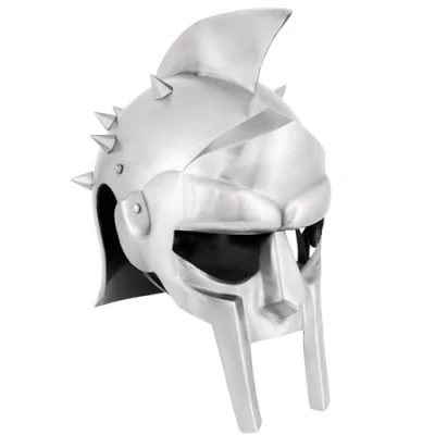 Afbeelding van Battle Merchant gladiator helm Maximus met lederen inleg en doornen Spartakus
