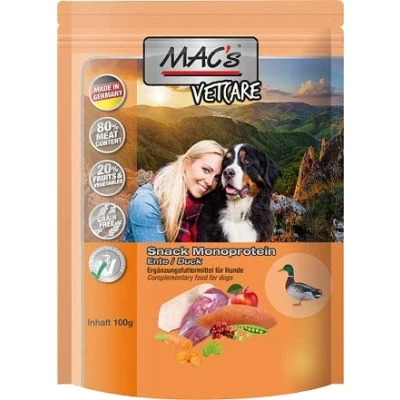 Afbeelding van 100g MAC&#039;s Dog Mono Snack Eend hondensnacks