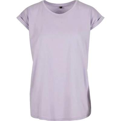 Afbeelding van Damesshirt met ronde hals en omgeslagen mouw Lilac XL