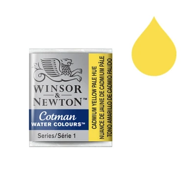 Image de Winsor &amp; Newton Cotman aquarelle (demi godet) 119 nuance de jaune cadmium pâle