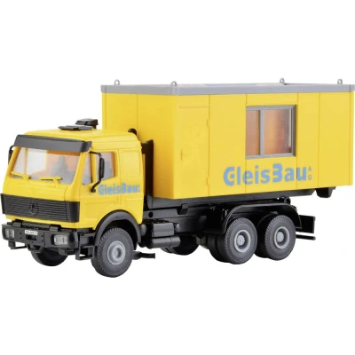 Afbeelding van Kibri 16310 H0 Vrachtwagen Mercedes Benz LP wissellaadbak met railbouw container