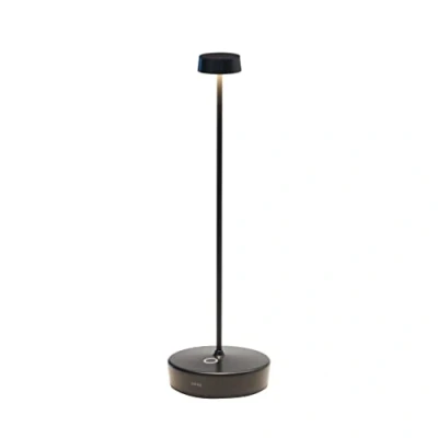 Afbeelding van Zafferano Swap Tafellamp Oplaadbare Buitenlamp Zwart IP65 Spatwaterdicht Bureaulamp Snoerloos Dimbare LED Lamp Tuinlamp met Draadloos Oplaadstation 32,5 cm x Ø 10cm