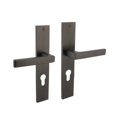 Afbeelding van Intersteel Deurkruk Hera op schild 245x45 mm profielcilindergat 72 antracietgrijs