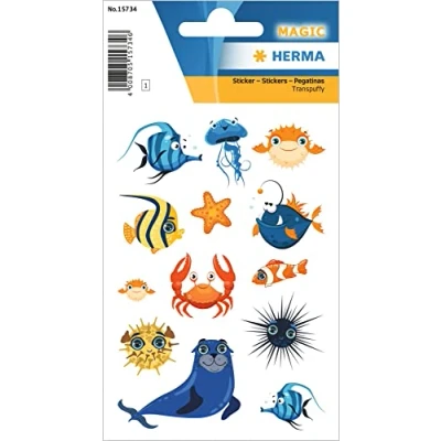 Afbeelding van HERMA 15734 Puffy stickers voor kinderen, klaprozen (13 stuks plastic mat), permanent zelfklevende etiketten meisjes en jongens, kleurrijk