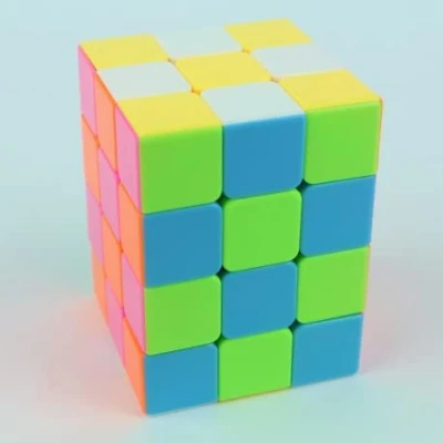 Afbeelding van Magic Cube zonder stickers, magische kubus, zachte puzzel, snelheid, 3D voor kinderen en volwassenen, 4 x 3